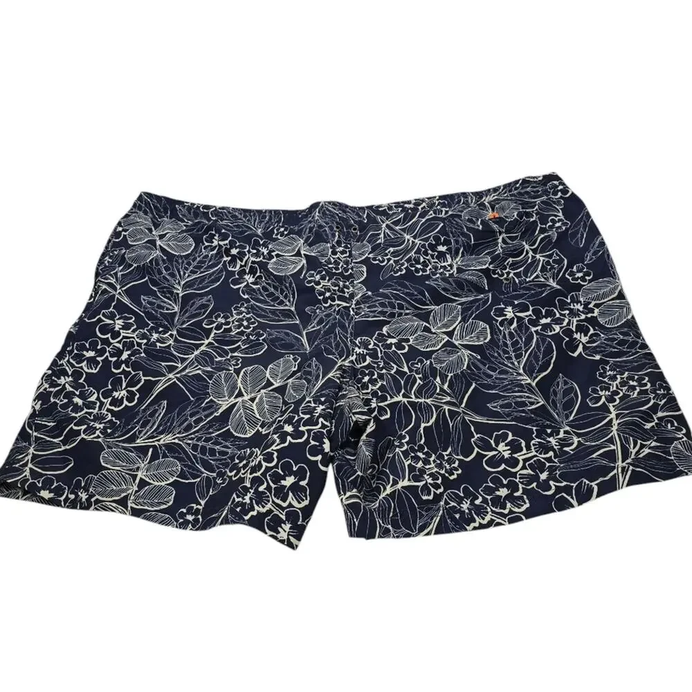 Lands End 3XL Tropical Board Shorts Drawstring  Quick Dry Swim Trunks Pockets